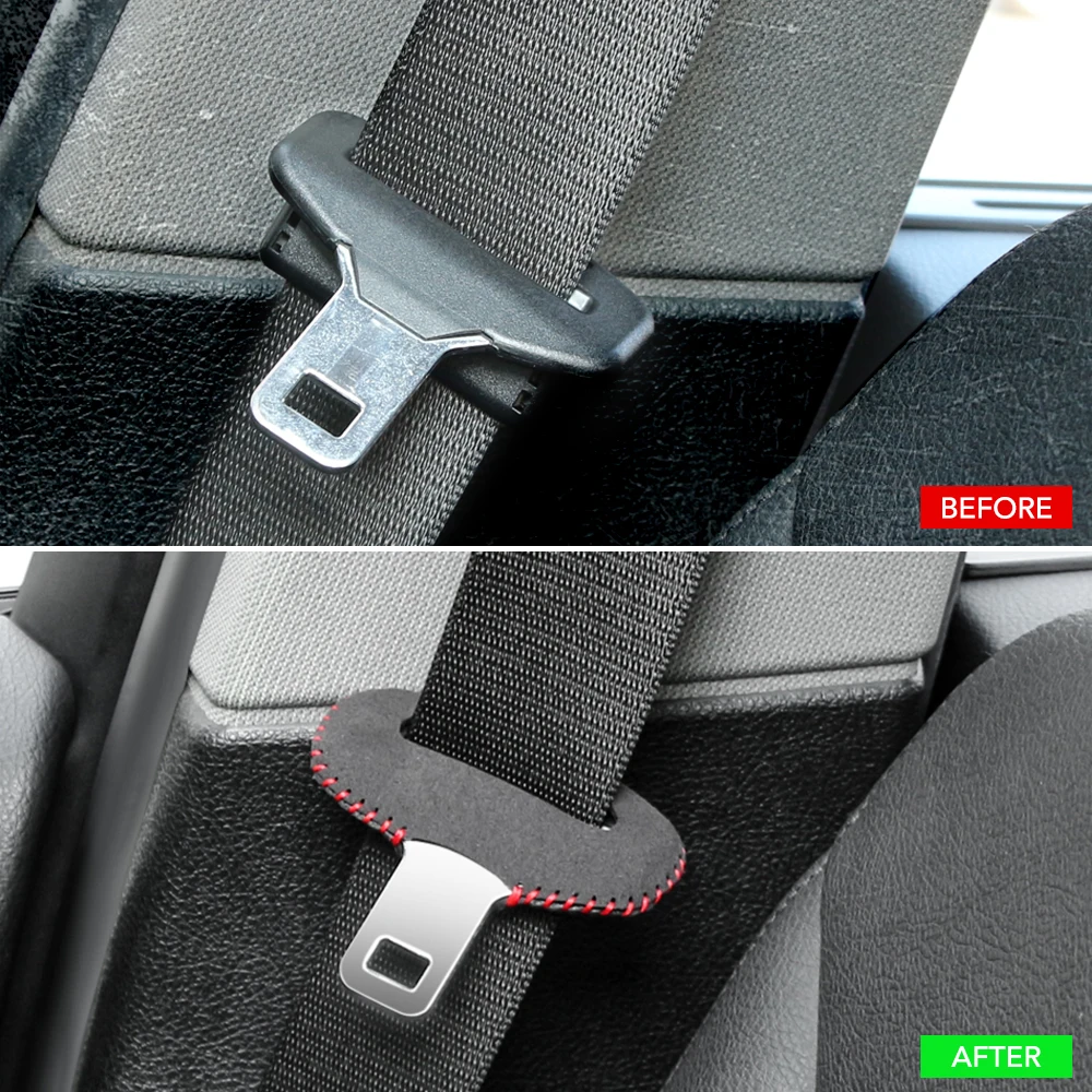 Car Seat Belt Buckle Clip Protector leather for SKODA Fabia Combi Octavia RS Scout KAROQ Superb 2 3 4