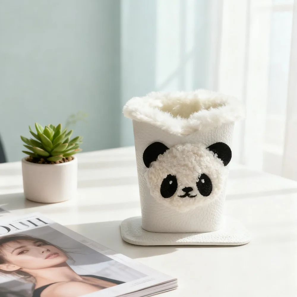 

NEW PU Leather Eyeglass Holders Cartoon Lined Glasses Box Space-Saving Multi-Functional Sunglass Holder Desk Organizer