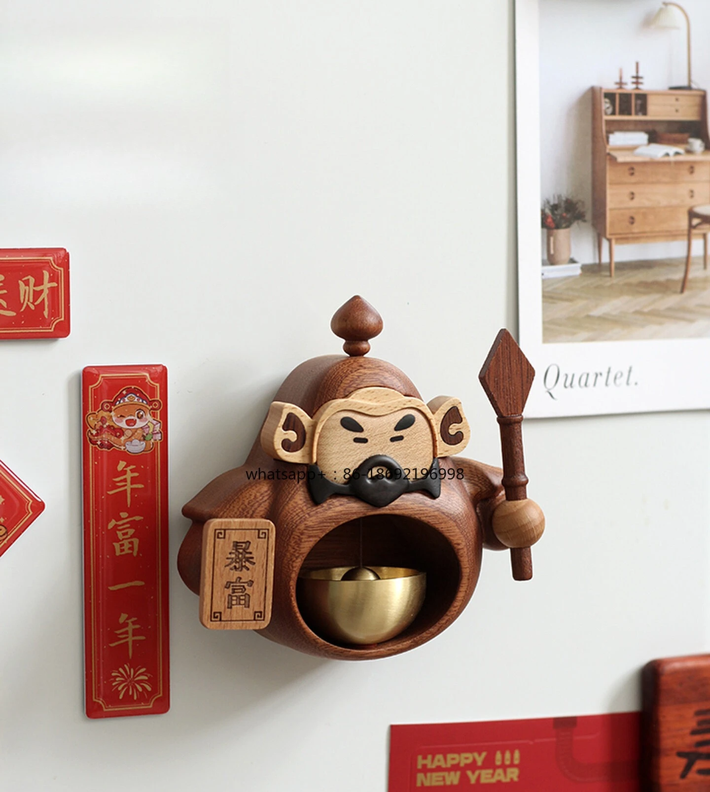 Year of The Horse Decorative Door God Doorbell Dopamine Bell Blessing Decorative Refrigerator Magnetic Attraction