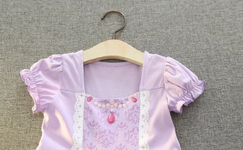 Neues Sommer-Mädchenkleid mit Kurzen Puffärmeln, Kinder-Geburtstagskleid, Halloween-Aufführungskostüm, Tüll-Partykleid H3307 – Detail 14