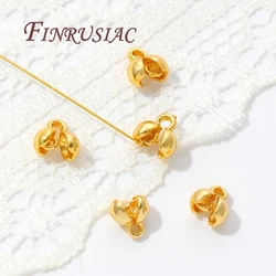 10-20 Pcs/Lot Crimp Beads 18K Gold Plated End Crimps For Jewelry Making DIY Bracelets Accessories,Bead Tip Connectors Findings