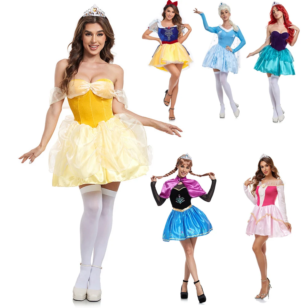 

Girl Princess Dress Gorgeous Cosplay Costume Queen Women's Sexy Fancy Dress Up Movie Birthday Party Stage Masquerade Costume