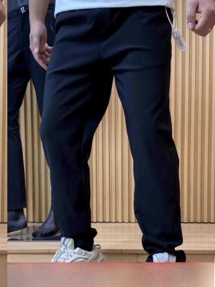 Outdoor Men's Casual Elastic Hiking Pants All-Season Warm Windproof Wear-resistant Fashionable Straight Leg Pants
