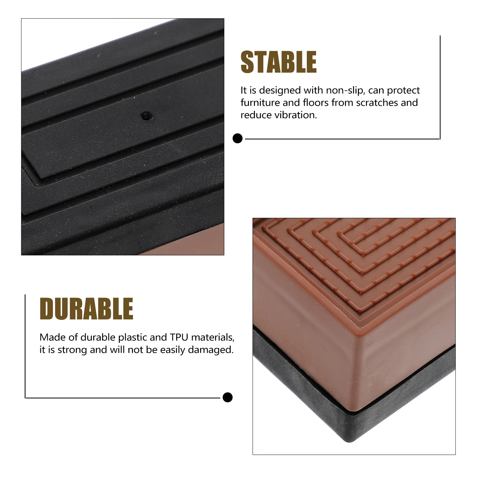 

4Pcs Furniture Risers Strong Non-Slip Plastic Tpu Desk Table Chair Leg Pads Practical Height Lifting Furniture Accessories