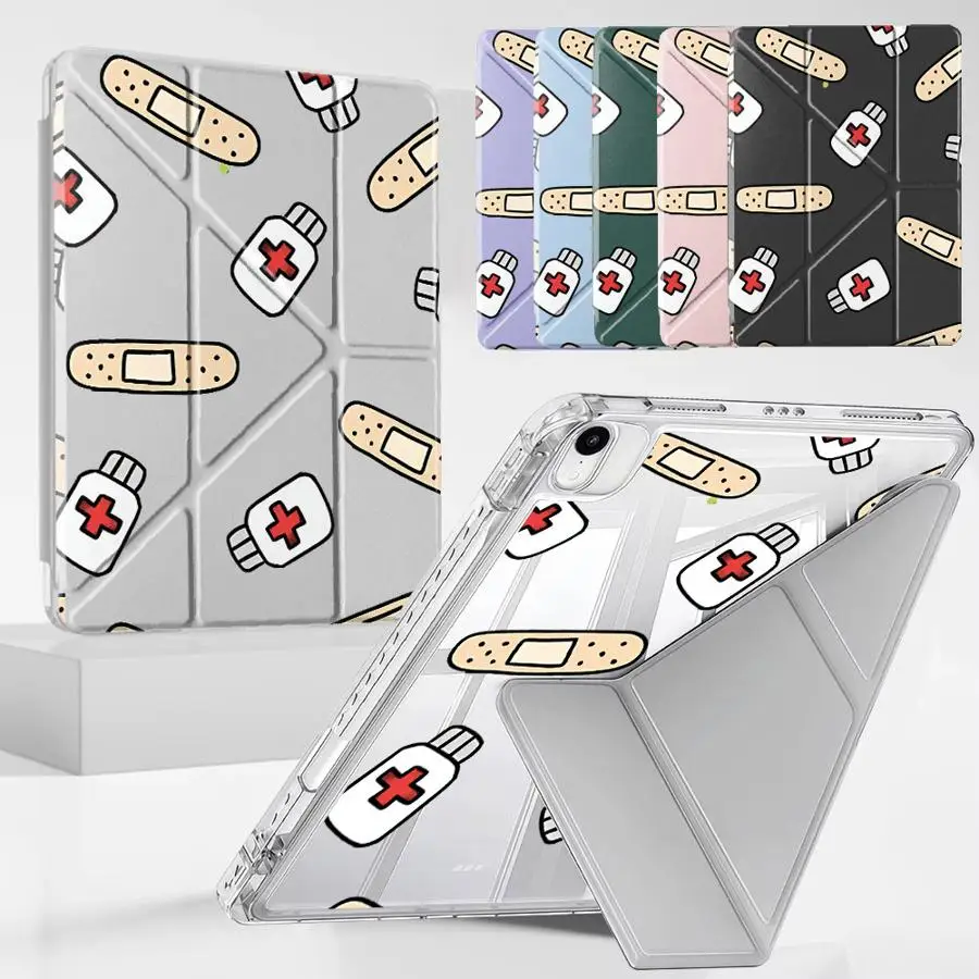 Cool Nurse Medicine Y-Fold Holder Cover Tablet Case For iPad Pro 2025 Mini 6 7 Air 4 5 M3 M2 1 2 M4 11inch Pro 11th 10th 9th 8th
