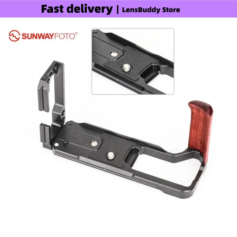 SUNWAYFOTO X-T4 L-Plate, Dedicated Vertical/Horizontal Arca Rail, CNC Aluminum Camera Quick Release for Tripod (Fit Fuji XT4)