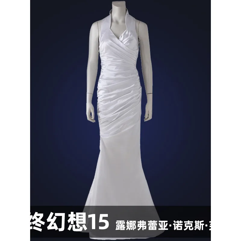 

Halloween Cosplay Final Fantasy 15 Costume Luna Freya Nox Fulley Cosplay Costume Game Dress White Bride Dress