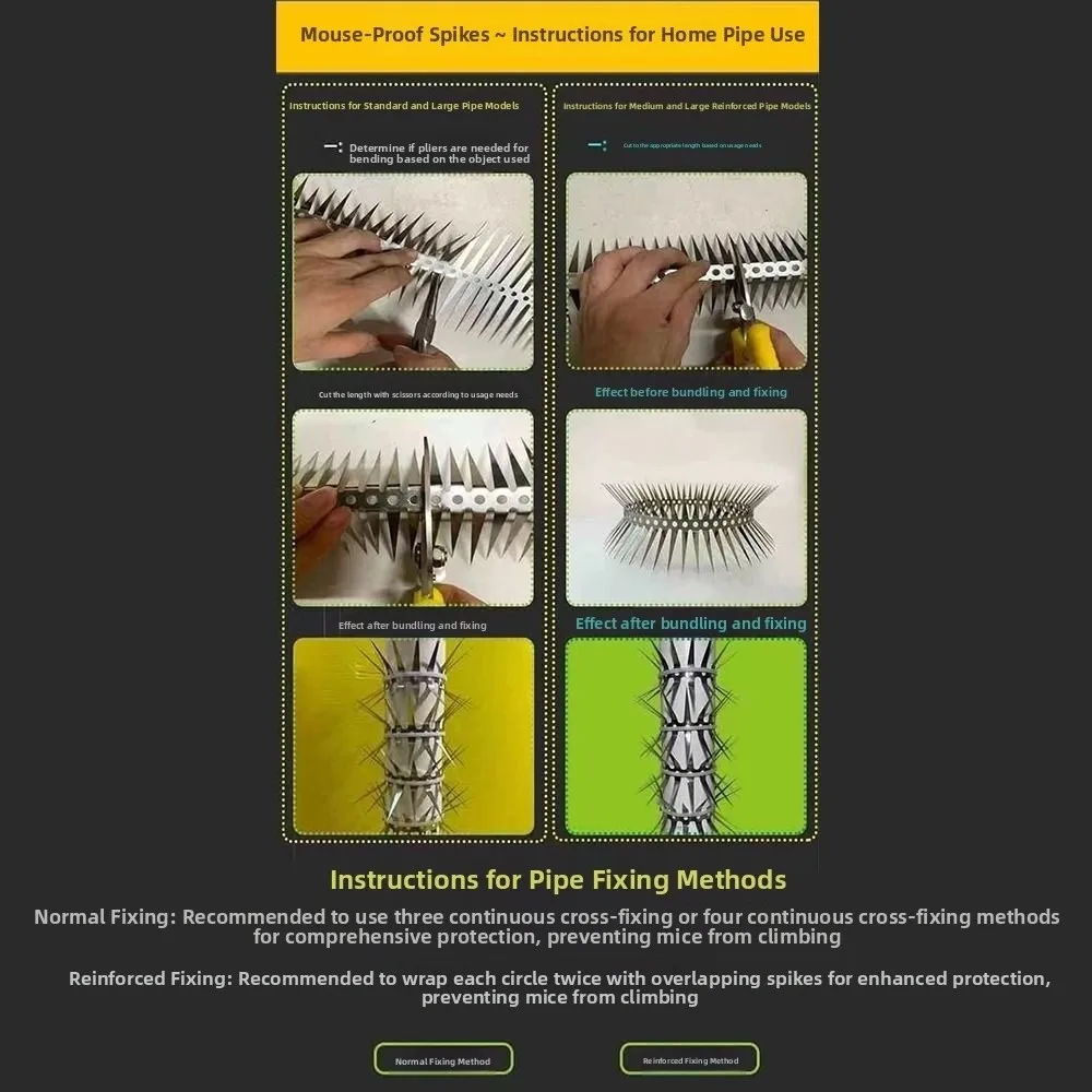 0.5/1m Stainless Steel Bird Spikes Flexible Bendable Squirrel Deterrent Entangle Design Rust-proof Anti Rat Snake Baffle Blocks