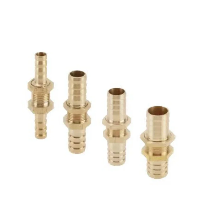 Pipe 6 8 10 12 14 16mm Hose Barb Bulkhead Brass Barbed Tube Pipe Fitting Coupler Connector Adapter For Fuel Gas Water Copper