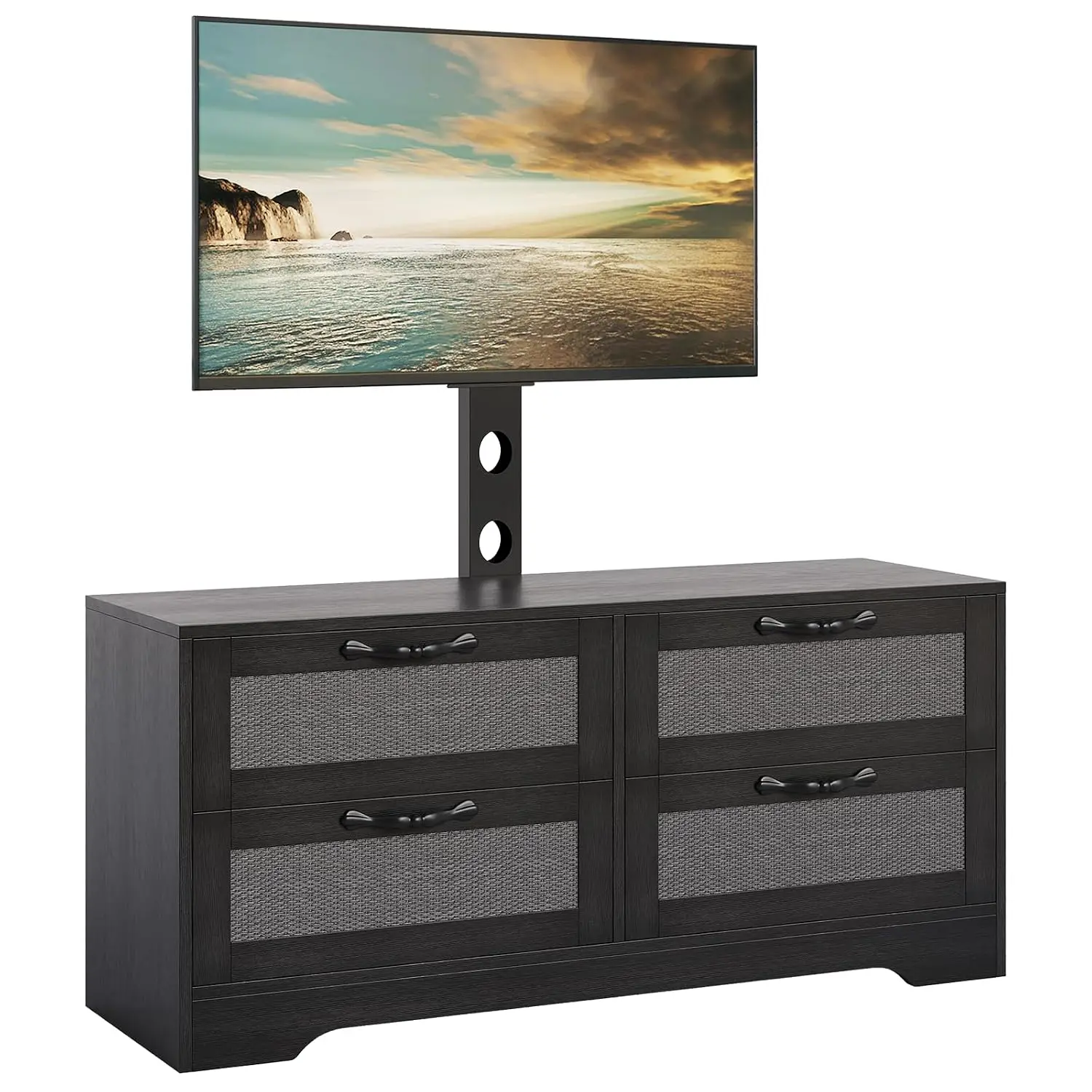 Modern Farmhouse TV Stand with Adjustable Mount Fits TVs to 70