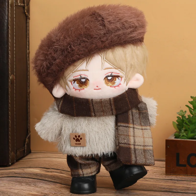Only Clothes Suit For 10/20cm Cotton Doll Cute Autumn Winter British Style Doll Outfit Set Dress‑Up Accessories Surprise Gifts