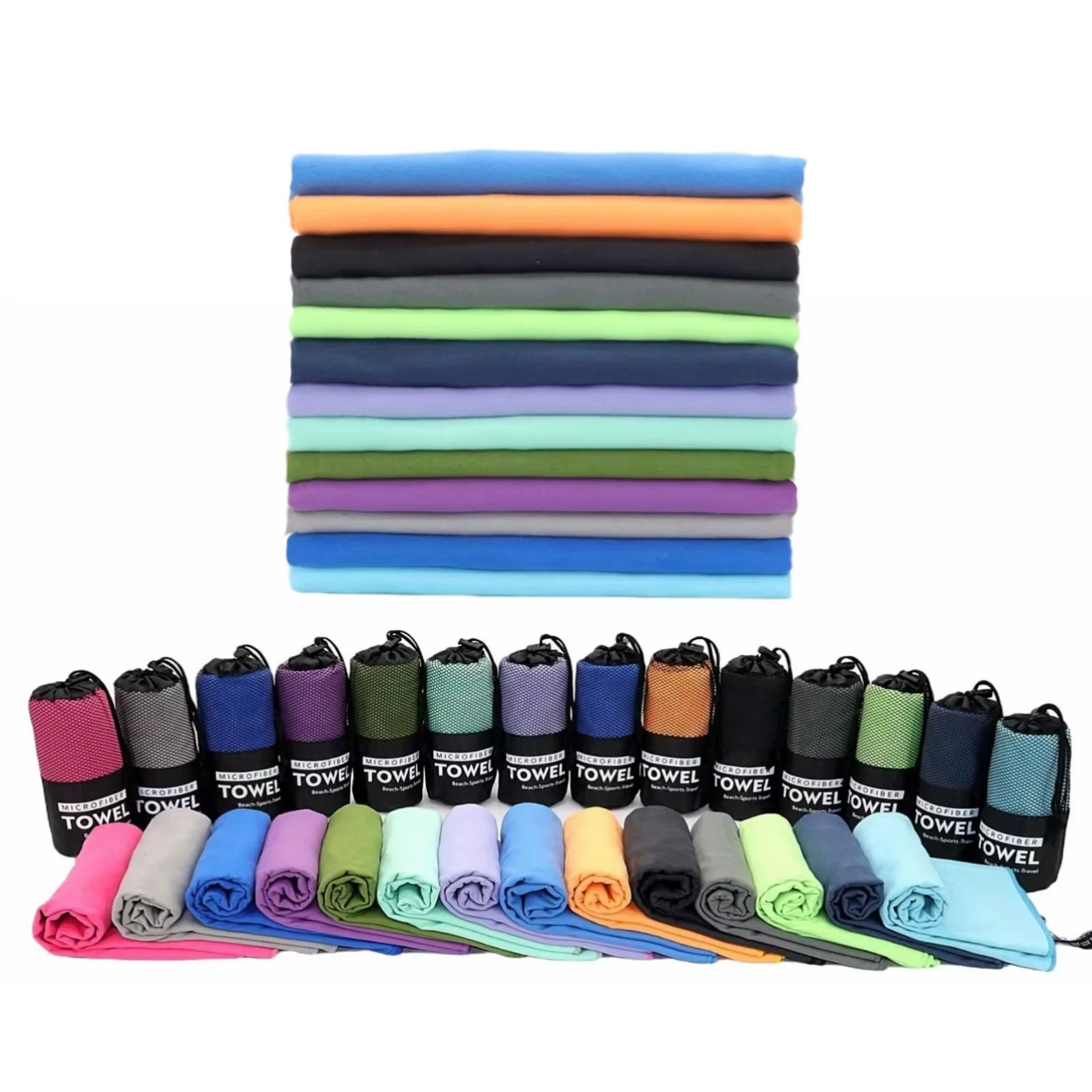 2PC/Set Microfiber Sports Towel, Fast Drying Microfiber Towel, Super Absorbent Ultra Soft Compact Gym Towel , Travel Accessories