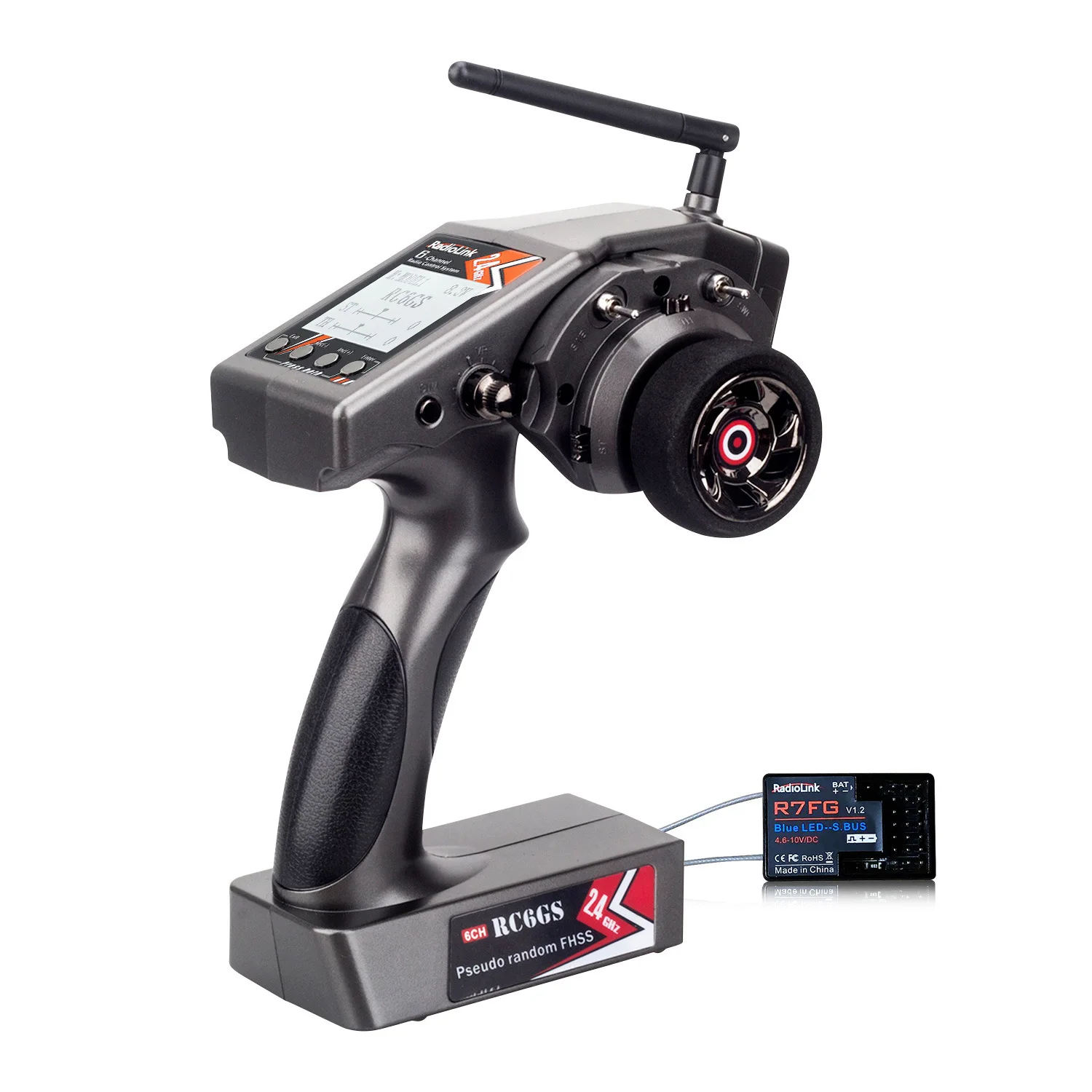 RadioLink RC6GS V3 2,4 GHz Sechs-Verkehrspistolen-Fernbedienung, Schiffsmodell mit R7FG