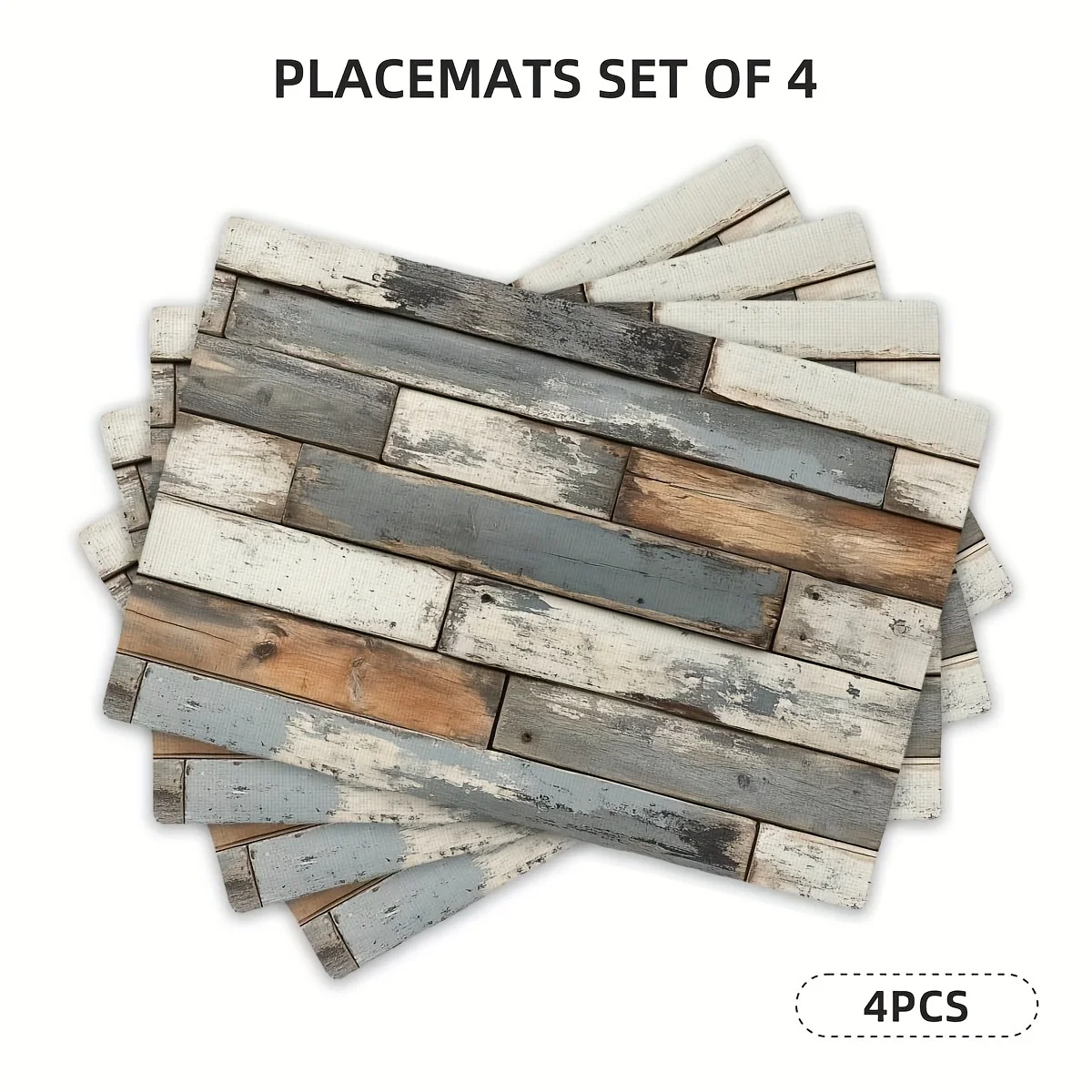 

, 4pcs/6pcs, Rustic Farmhouse Square Dinner Placemats, Suitable for Party Kitchen Restaurant Decoration