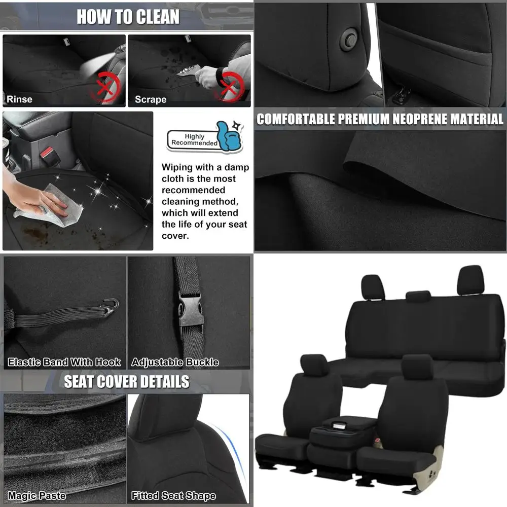 

Custom-fit Full Seat Cover Sets Replace for 2013-2018 Dodge Ram and 2019-2021 Classic Ram 1500 2500 Crew Cab 40/20/40 Split Benc