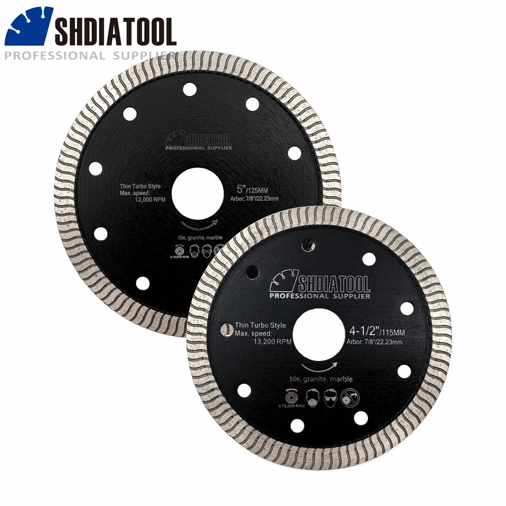 

SHDIATOOL 4.5"/5" Superthin Mesh Diamond Narrow Turbo Saw Blade Cutting Disc Tile S-shaped Porcelain Marble Ceramic Granite Tool