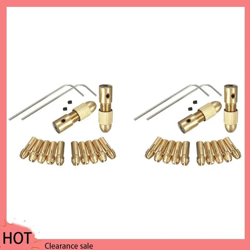 

A88Z 28 Small Electric Drill Chuck 0.5-3Mm Electric Mill Copper Chuck Micro-Torque Drill Chuck Set (Hexagonal Wrench)