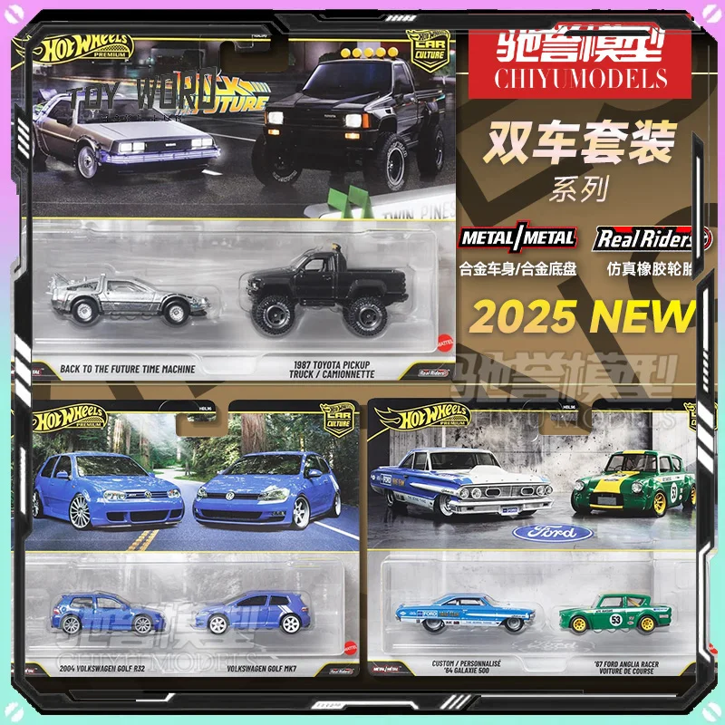 New Hot Wheels 1:64 HBL96 Car Culture Series Cars Model Two-car Suit Alloy Car Model Ford Golf Custom Collect Toy Birthday Gifts