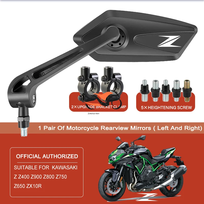 Adjustable Rotating Rearview Mirror For KAWASAKI Z Z400 Z900 Z800 Z750 Z650 Z300 Z1000SX  Motorcycle Side Rear view Mirrors