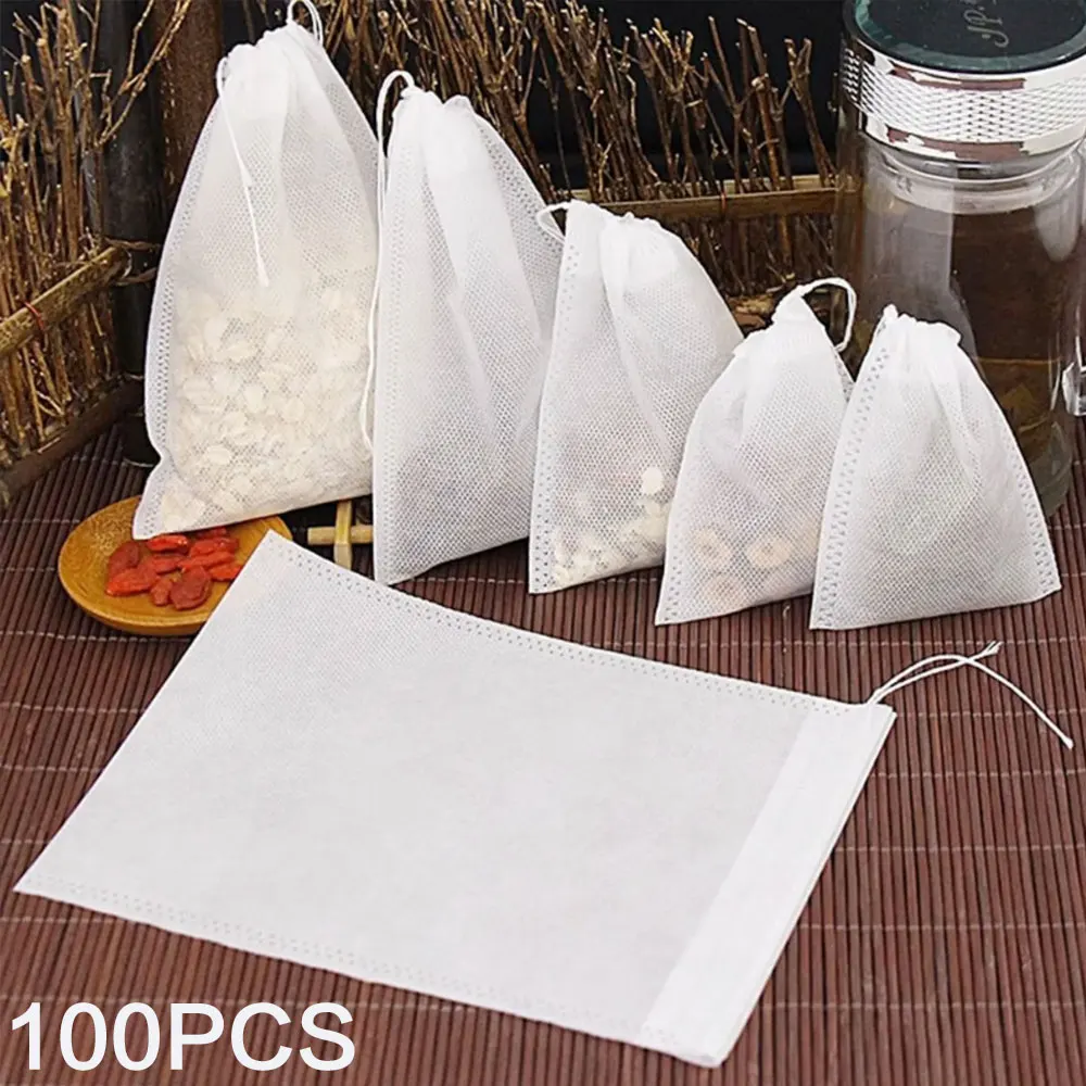 JJYY 100PCS Disposable Teabags, Empty Scented Tea Bags with String & Heat Seal, Filter Paper for Loose Tea  Herbs, Kitchen Tools