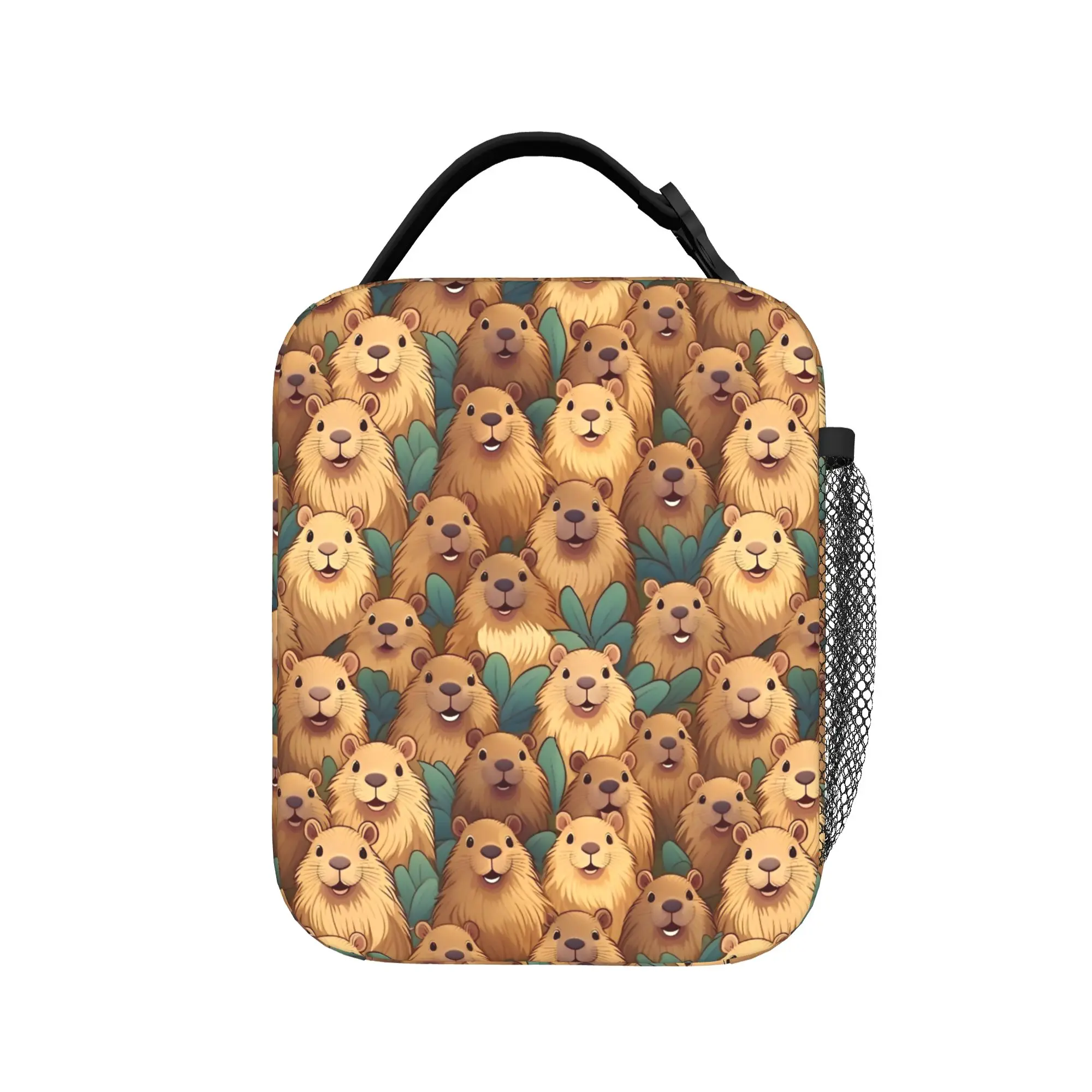 Kawaii Capybara Pattern Thermal Insulated Lunch Bag for School  Portable Food Bag Cooler Thermal Lunch Boxes