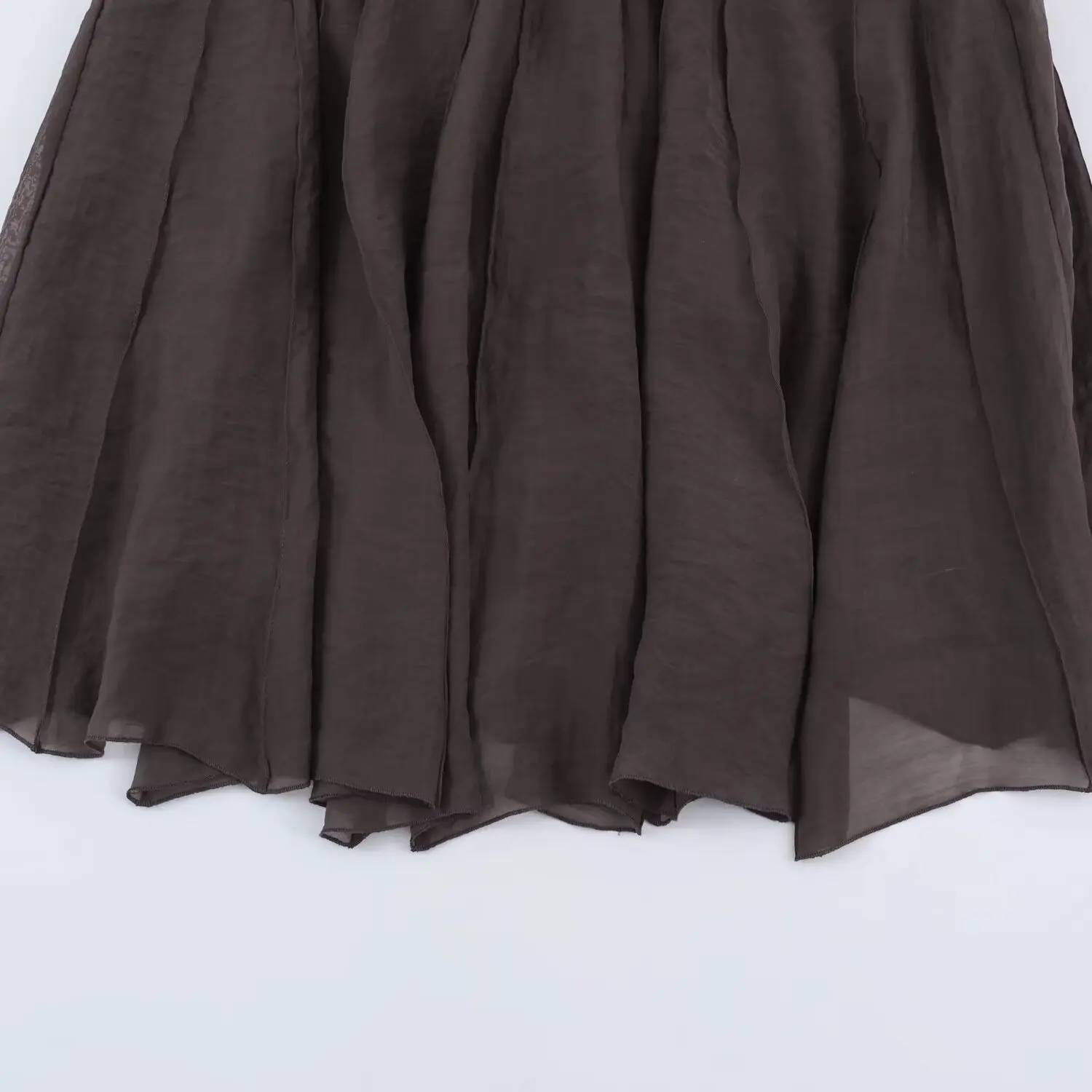 BSAY 2026 Sommer Neue Damen Eleganter Modischer Einfarbiger Hochgeschnittener Drapierter Midi-Rock mit Seitenreißverschluss Fließender Schwingrock Lässiger Rock – Detail 16