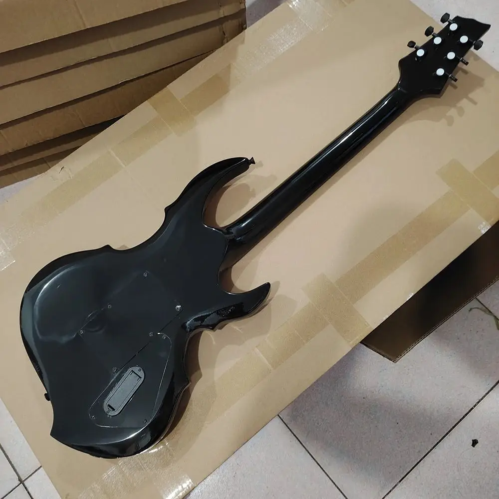 Guitare en forme de cercle noir et rouge pour gaucher, micro actif, besoin de plus d'images, contactez le vendeur, livraison rapide, en stock