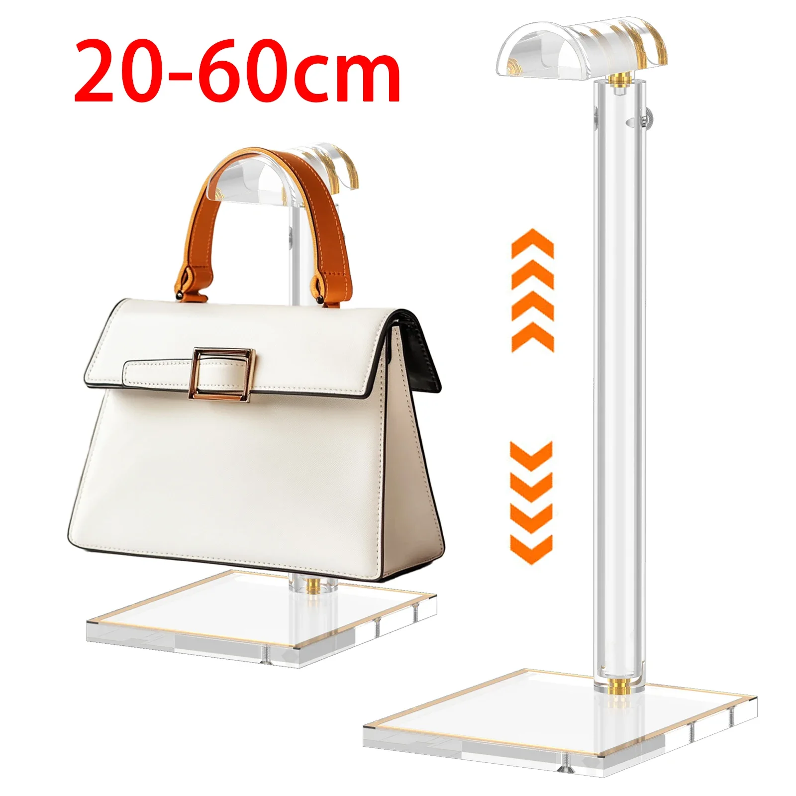 Handtaschenständer Verstellbarer Hängender Taschenhalter Aufbewahrungsregal Acryl Transparent für Kleiderschrank Einzelhandel Tischorganizer