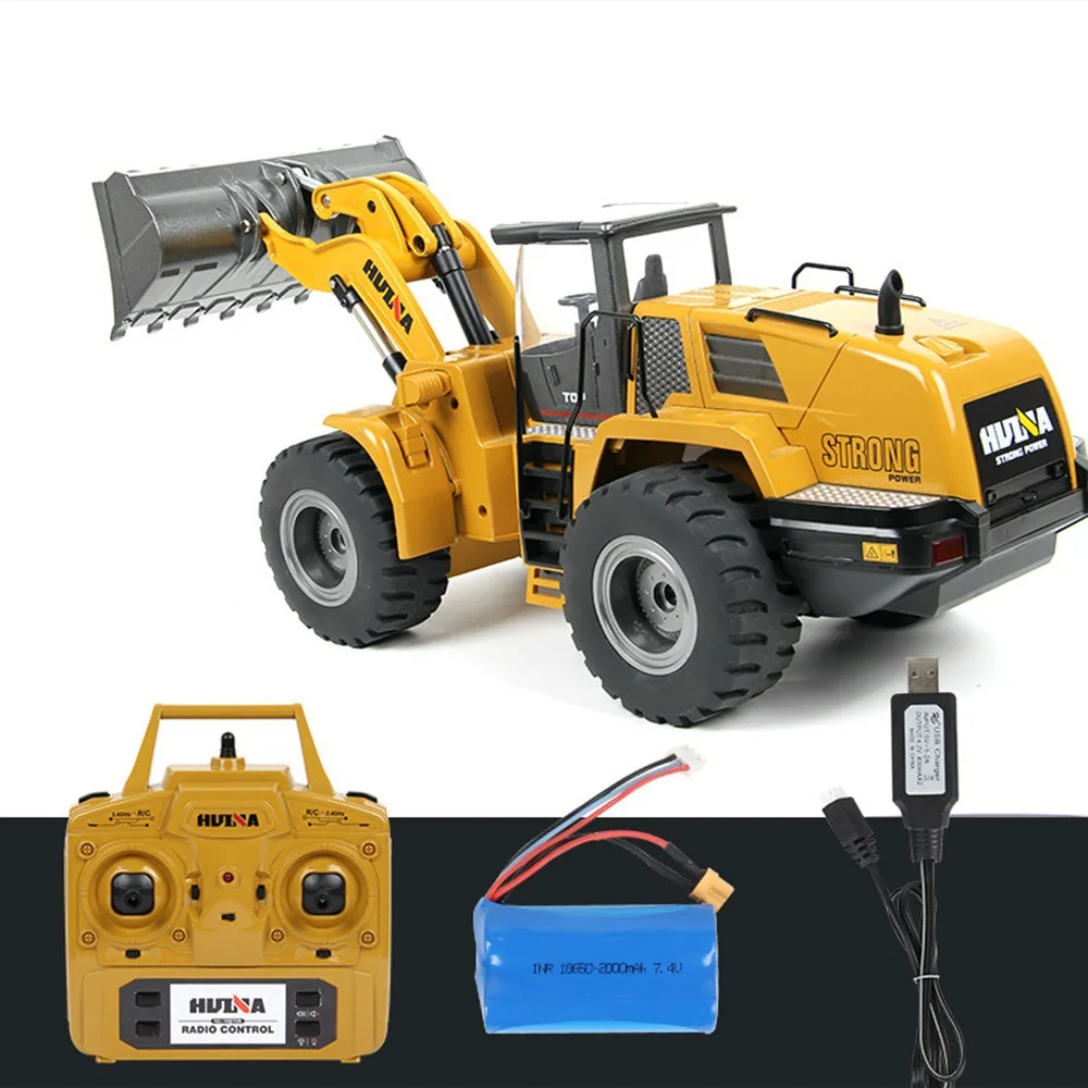New Huina 1583 Excavator Bulldozer Loading Car 1:14 10 Channels Loader Model Engineer Car Remote Control Toy Boy Birthday Gift