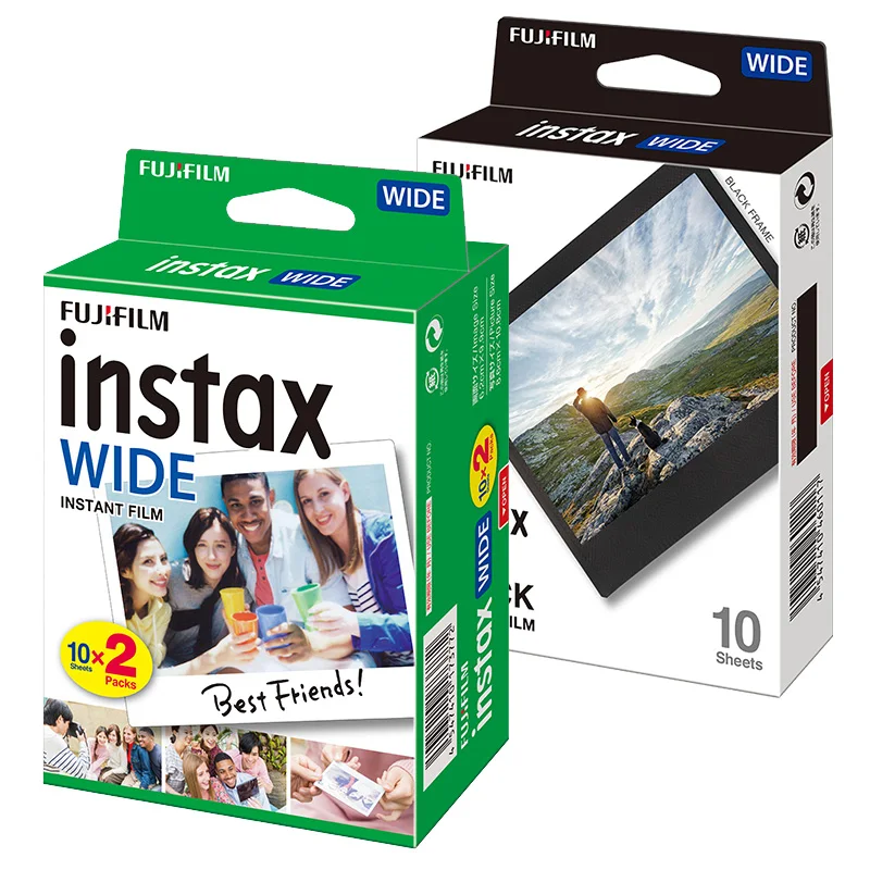 Fujifilm Instax Wide Film istantaneo bianco bordo nero per fotocamera Fuji 100 200 210 300 400 500AF Lomography Wide Link Wide + Set di album