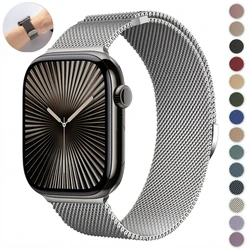 Metal Magnetic Strap for Apple Watch Band 49mm 45mm 44mm 46mm 42mm 41 40 38 mm Milanese Band iWatch 10 Ultra 2 9 8 7 6 4 SE Band