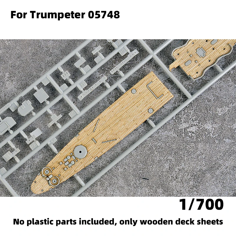 Modell-Upgrade-Teile: Lasergeschnittene Holzdeckplatte mit selbstklebender Ankerkette für TRUMPETER 05748 USS Quincy CA-39 1/700 – Detail 2