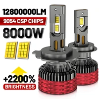 Faro LED H7 H4 de 8000W 12800000LM, 9054 CSP Canbus H1 H3 H11 9005 HB3 9006 HB4 9012 9007 H13, Lámpara Turbo para Automóvil, Faro LED de 12V