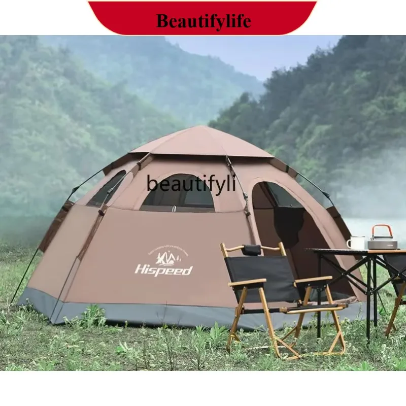 Tent Outdoor 5-8 People Portable Automatic Pop-up Anti-Rainstorm Extra Thick Protection Camping Equipment Outdoor  H