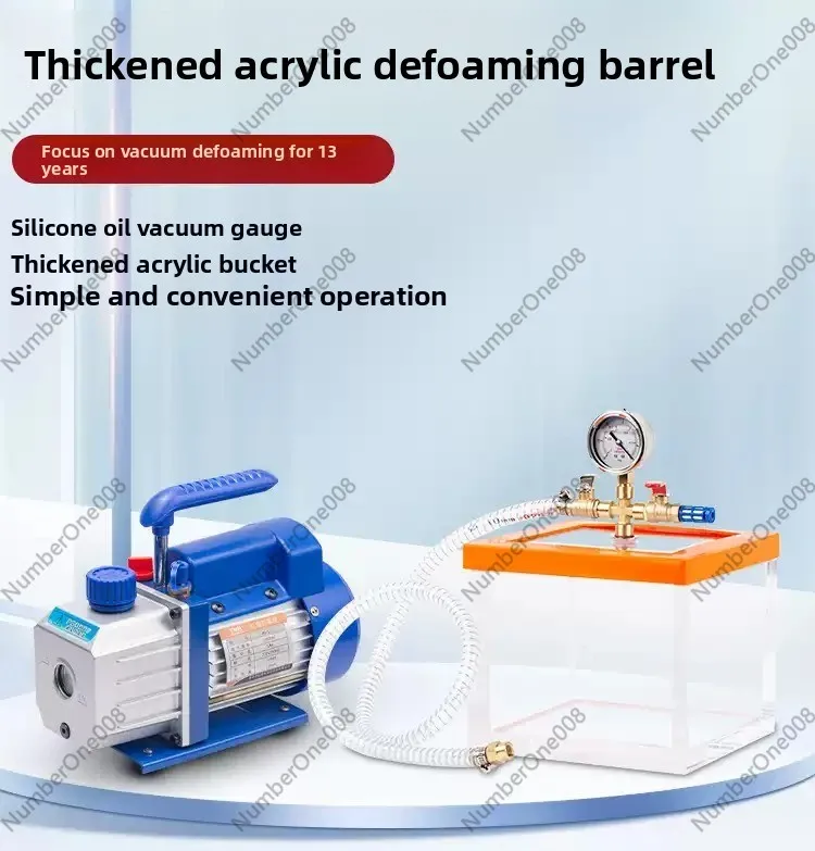 6L Transparent Pyrex Glass Vacuum Defoaming Barrel Epoxy Resin Silicone AB Glue Defoaming Vacuum Chamber Laboratory Tools