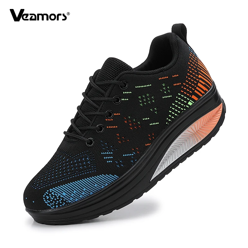 

Fashion Women Platform Shoes Breathable Mesh Walking Footwear Ladies Comfortable Outdoor Wedges for Traveling Working