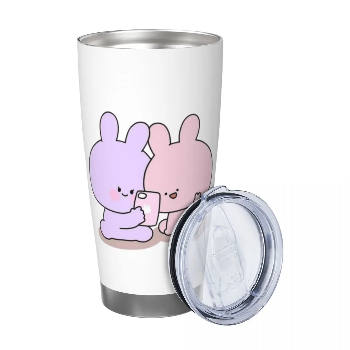 Asamimichaan Cute Asamimi 20oz Stainless Steel Car Mug Straw Thermal Iced Travel Cup Vacuum Insulated Coffee Hot Cup