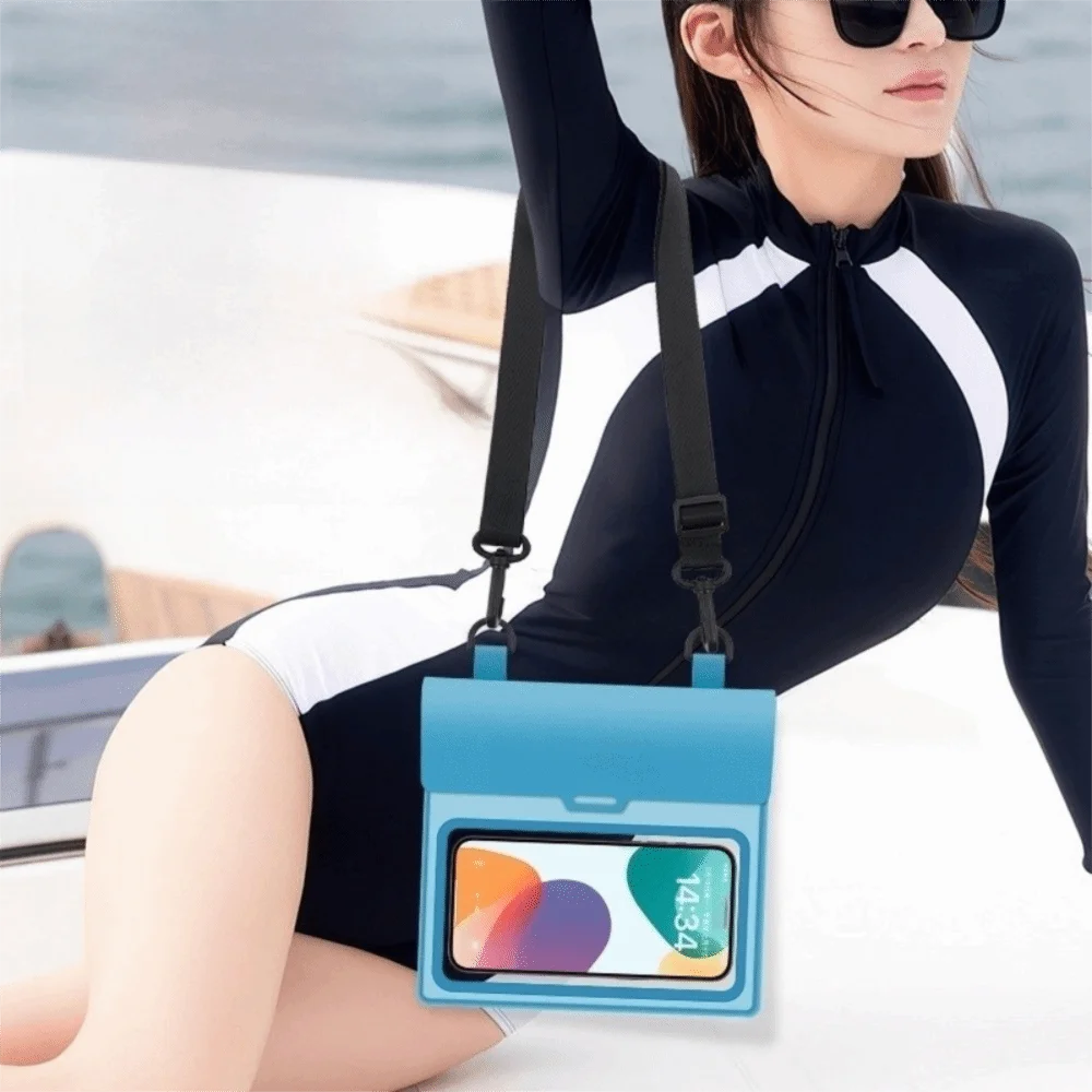 

Large Capacity Waterproof Phone Case With Waist Strap Touch Screen Drift Diving Bag Transparent Shoulder Bag