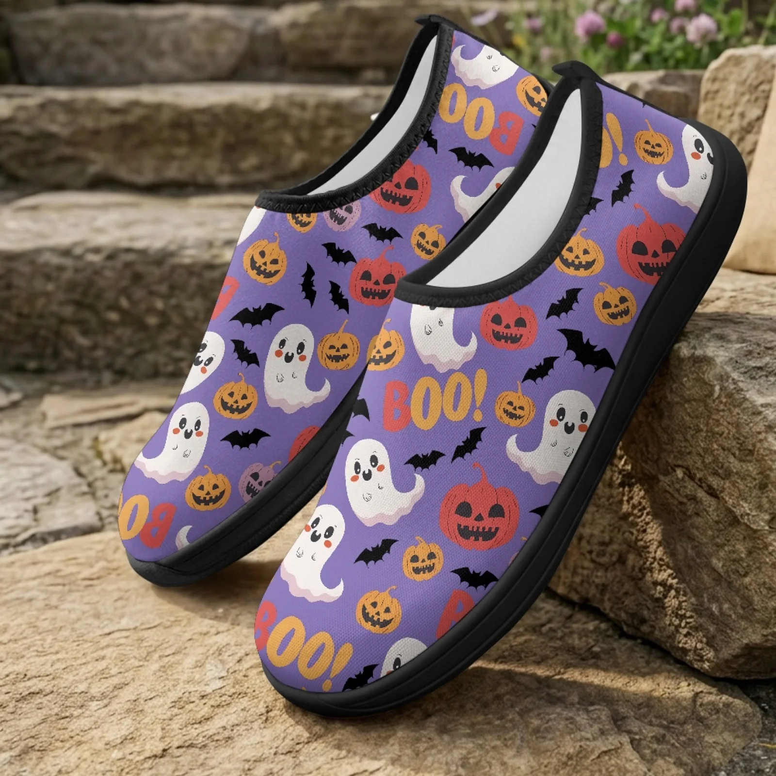 PENSTROLL Ghost Pumpkin Non Slip Low Top Walking Shoes Hiking Shoes for Casual Wide Toe Box Athletic Footwear New Design