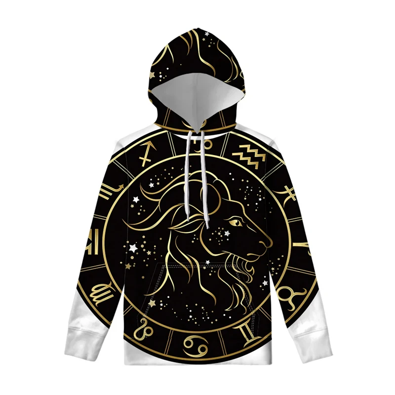 Twelve Constellations 3d Hoodies Fashionable Casual Funny Hoodie Men's Street Hip-hop Sports Hoodie Long Sleeves Treetwear Tops