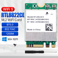 WiFi 5 RTL8822CE Bluetooth 5.0 WiFi Card 1200M 802.11AC Wireless Network Adapter M.2 NGFF For Win0/11 Desktop Laptop