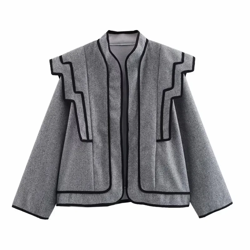 

Autumn Loose Woolen Cardigan Winter Cropped Jacket for Women Short Coat Tweed Coat Woman Outerwears Warm Female Outwear