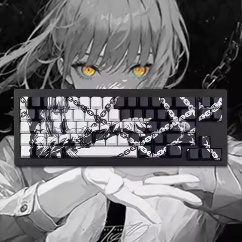 Makima Anime Keycaps Cartoon PBT Keycap Set Cross Axle Custom Keycaps for Mad68/ace68/rainy75 Mechanical Keyboard Caps Gifts
