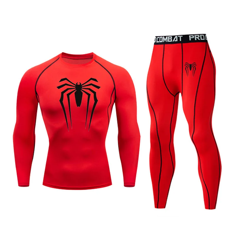 2023 heren thermisch onder goed pak mma rash guard pak fitness sport legging pak effen kleur heren comress ion kleding pak heren