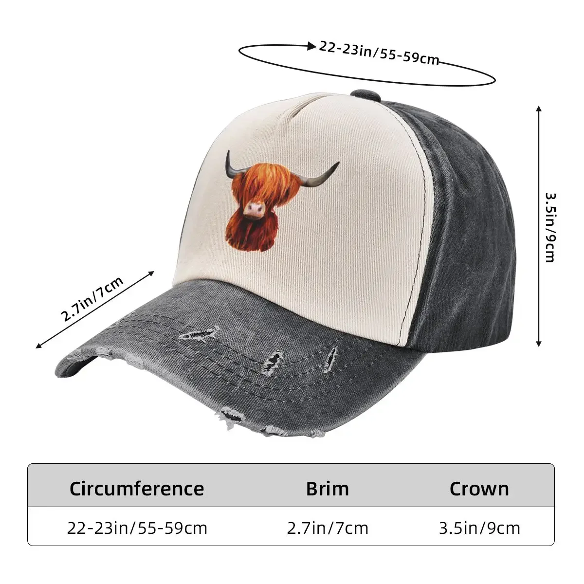 Hairy Scottish Highland Cow Baseball Cap fashionable Snapback Cap tea Hat Luxury Woman Men's