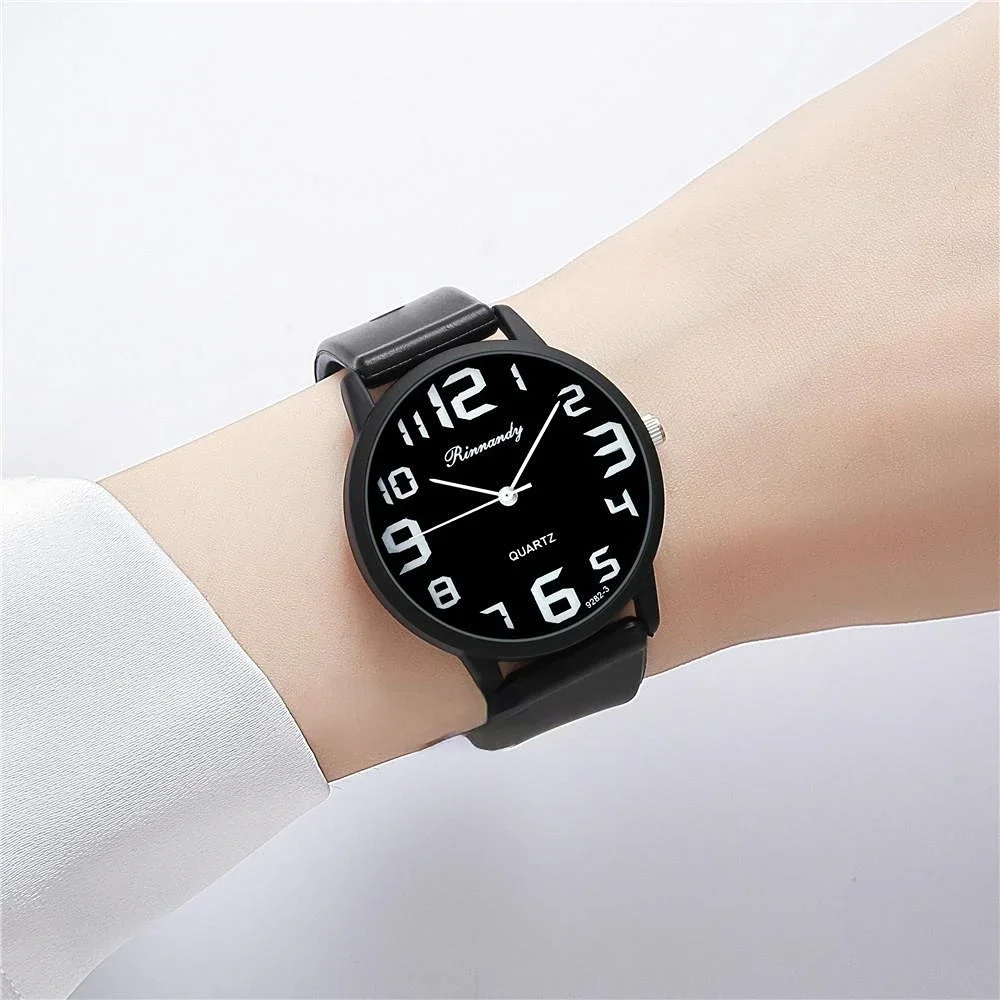 Montre-bracelet analogique en silicone pour femmes et filles, montre à quartz, pointeur rond décontracté, étudiants