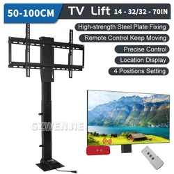 Elevador de TV motorizado para controle remoto, altura ajustável TV Stand, Wall Mount, Memory Setting, TV Bracket, 14 