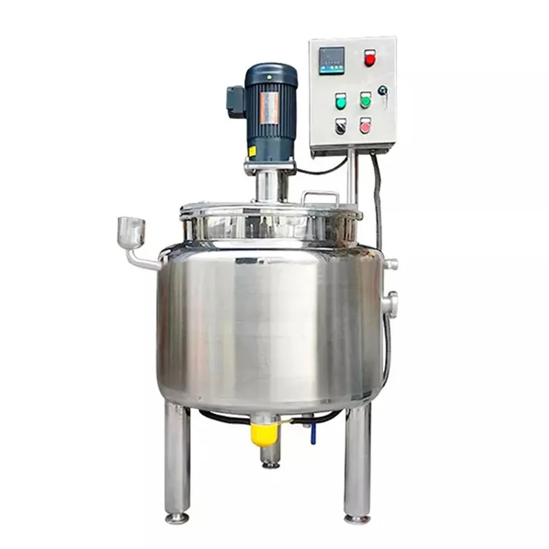 Stainless Steel Sanitary Vertical Reaction Kettle 100L Capacity Liquid Mixing PLC Pump Semi-Automatic GMP Standard