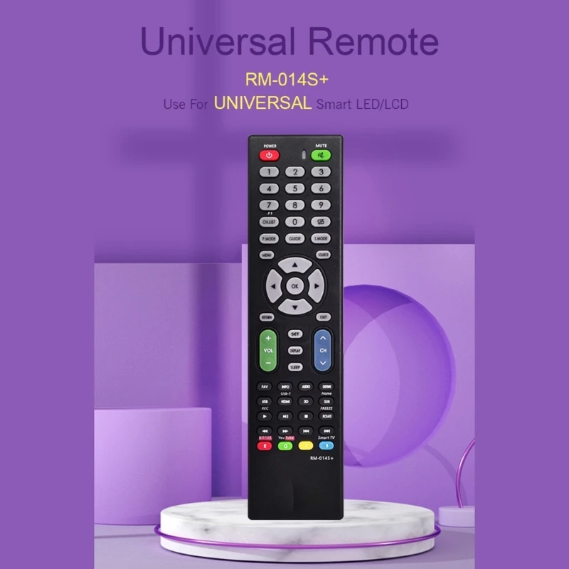 

Universal TV Remote RM-014S+ Television Remote Controller Quick Responses for LCD/LED Smart Tvs Replacement Accessory