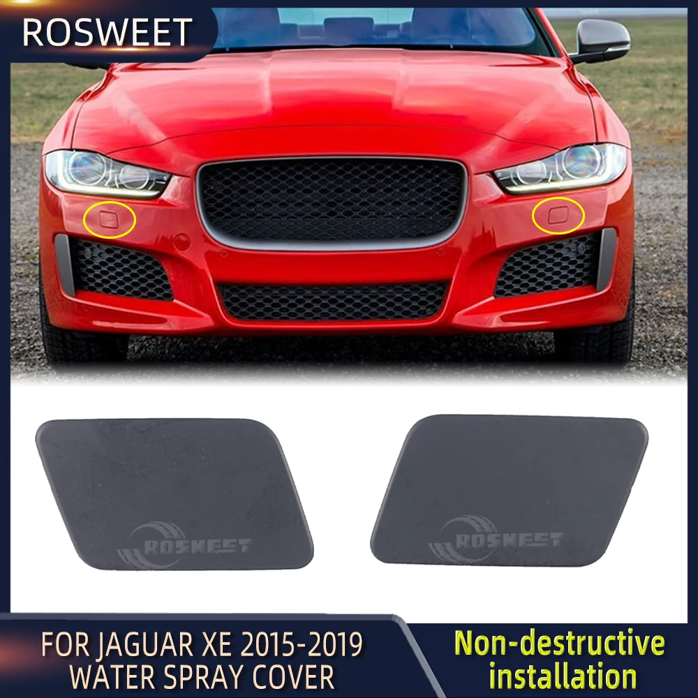 Front Bumper Head Lamp Headlight Washer Spray Nozzle Cover Clean Jet Cap For Jaguar XE 2015 2016 2017 2018 2019 Car Accessories